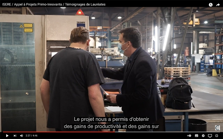 Extrait de la vidéo du parcours de PME accompagnées lors des précédents appels à projet. Ici, Oxyshop.