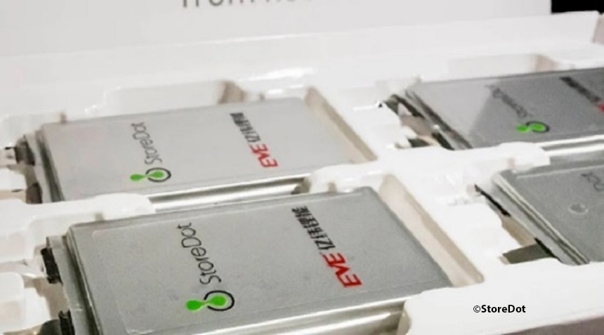 Batterie lithium-ion de nouvelle génération rechargeable en cinq minutes ©StoreDot