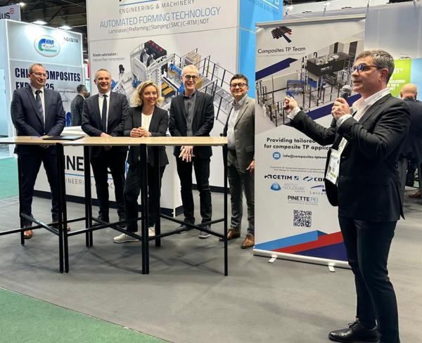 Sur le salon JEC World, Coriolis Composites, Pinette PEI, l’Institut de Soudure, Loiretech et le Cetim lancent officiellement le nouveau groupement d’excellence dans le domaine des composites thermoplastiques