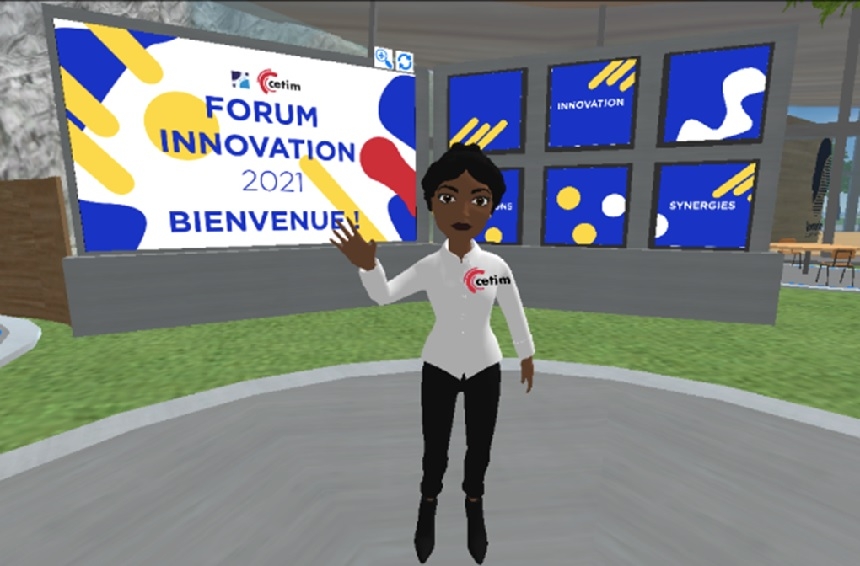 Vue de l'accueil de l'espace virtuel du Forum Innovation 2021