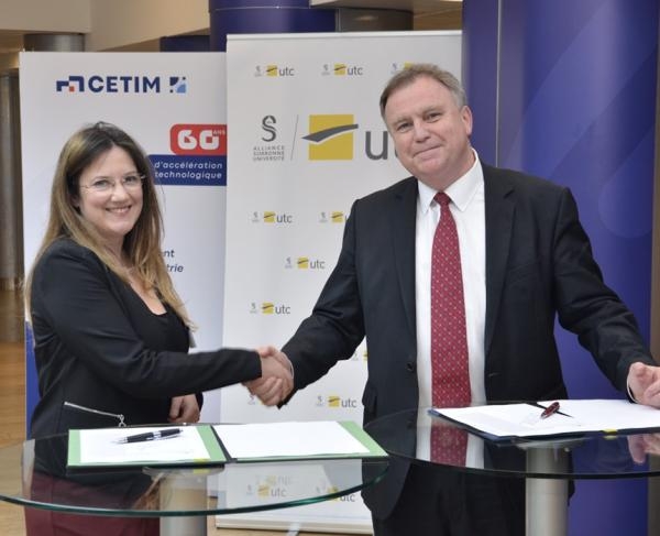 Signature de la création du laboratoire commun CREM entre le Cetim et l'UTC