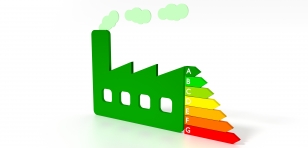 Usine verte et graphique d'efficacité énergétique